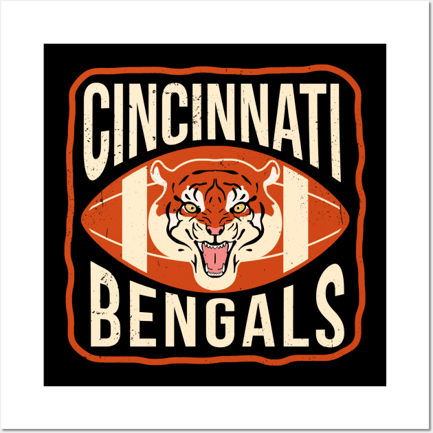 Cincinnati Bengals - Retro Wall Art by Thermul Bidean